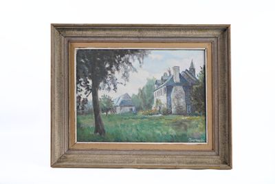 BIERNACKI Huile sur toile, école XXème, maison de campagne, …