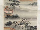 chinese painting of a landscape with mountains and clouds