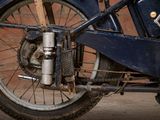 a close up of the front wheel of a motorcycle
