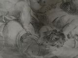 a drawing of a man and a woman in a bathtub