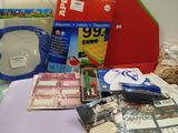 many items that are sitting on a table together