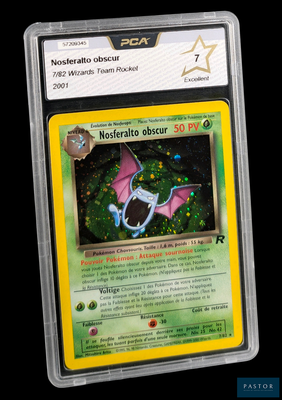 un gros plan d'une carte Pokémon représentant une chauve-souris