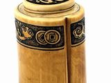 a small wooden container with a lid and a handle
