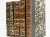 plusieurs livres sont alignés sur une surface blanche