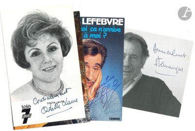 two books with autographs of a woman and a man on them