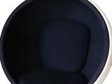 an image of a black and white ball chair
