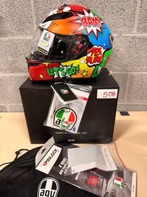 a helmet that is sitting on top of a box