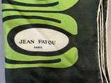 jean patou green and black silk scarf with zebra print