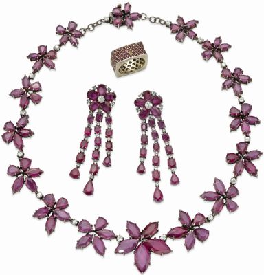 Ensemble Collier, Boucles D’Oreilles ET Bague EN Argent ET R…