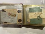 a box with a lot of old postcards inside of it