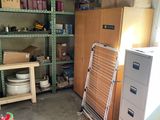 a room with a lot of boxes and other things in it