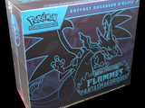 une boîte de cartes à collectionner Pokémon sur laquelle figure un dragon