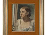 un tableau représentant une femme regardant par la fenêtre