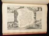an old book with a map of the state of new york on it