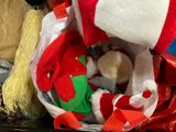 a stuffed animal inside of a bag on a table
