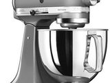 an image of a silver kitchenaid mixer on a white background