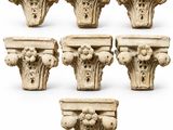 lot de six corbeilles en pierre sculptée sur fond blanc