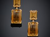 pair of citrine and diamond earrings