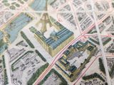 a close up of a map of paris on a table