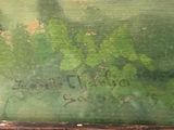 an image of a close up of a painting of a bird on a tree