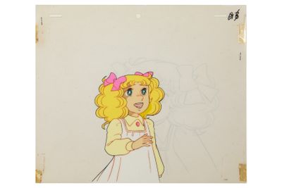 an image of a drawing of a girl with blonde hair and a pink bow