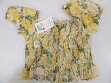 yellow and green floral dress with matching bonnet and bonnet