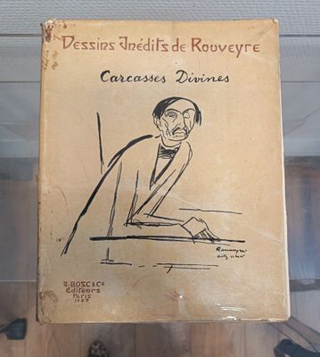 a drawing of a man sitting at a table