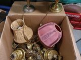 a box full of assorted items sitting on a table
