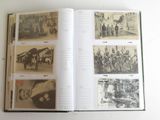 an open book with pictures of people on it