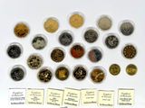 a lot of coins that are on a table