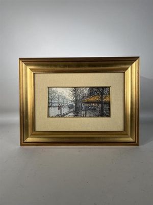 une photo d'une photo d'un tableau dans un cadre doré
