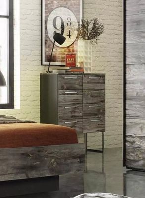 Commode industrielle 8 tiroirs TIMBERSTYLE couleur gris marb…