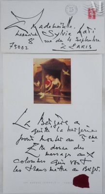 MATHIEU Georges (1921-2012) Lettre manuscrite, 1991