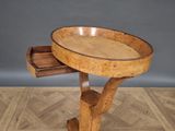 an image of a wooden table with a drawer underneath it