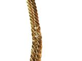 a gold necklace with a twisted rope on a white background