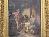 an old painting of a group of men sitting around a table