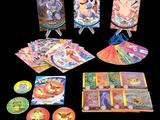 a lot of pokemon cards on a black table
