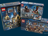 two boxes of lego harry potter ' s house with a spider on top of it