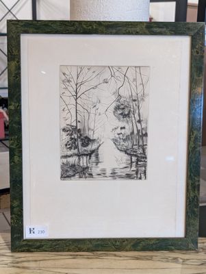 a picture of a picture of a man and a dog in the woods