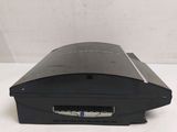 an image of a black printer sitting on top of a white table