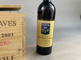 a bottle of wine sitting next to a wooden box