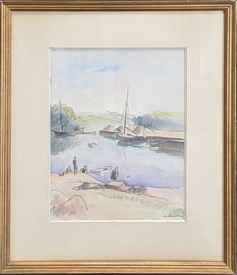 Maurice ASSELIN (1882-1947) "Bateaux de marchandises sur les…