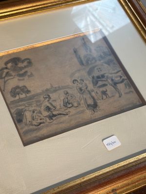 une photo d'une photo représentant une famille dans un salon