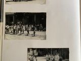 an open book with pictures of children playing in a playground