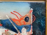a painting of a man riding a horse holding a sword