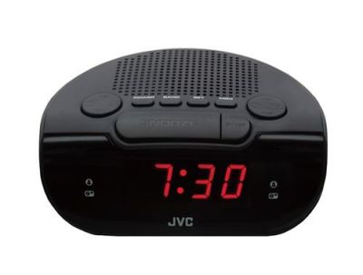 a close up of a black alarm clock on a white background