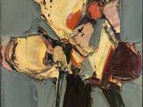 une peinture de fleurs dans un vase sur une table
