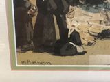 a picture of a painting of a man and a woman on the beach