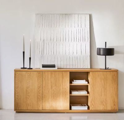 Buffet ABILEN KAVE HOME, 3 portes , en placage de chêne, dim…