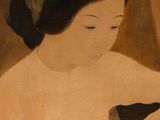 painting of a woman holding a baby and a cat in her lap